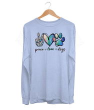 Load image into Gallery viewer, Peace, Love &amp; Dogs Long Sleeve (Unisex)